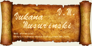 Vukana Mušurinski vizit kartica